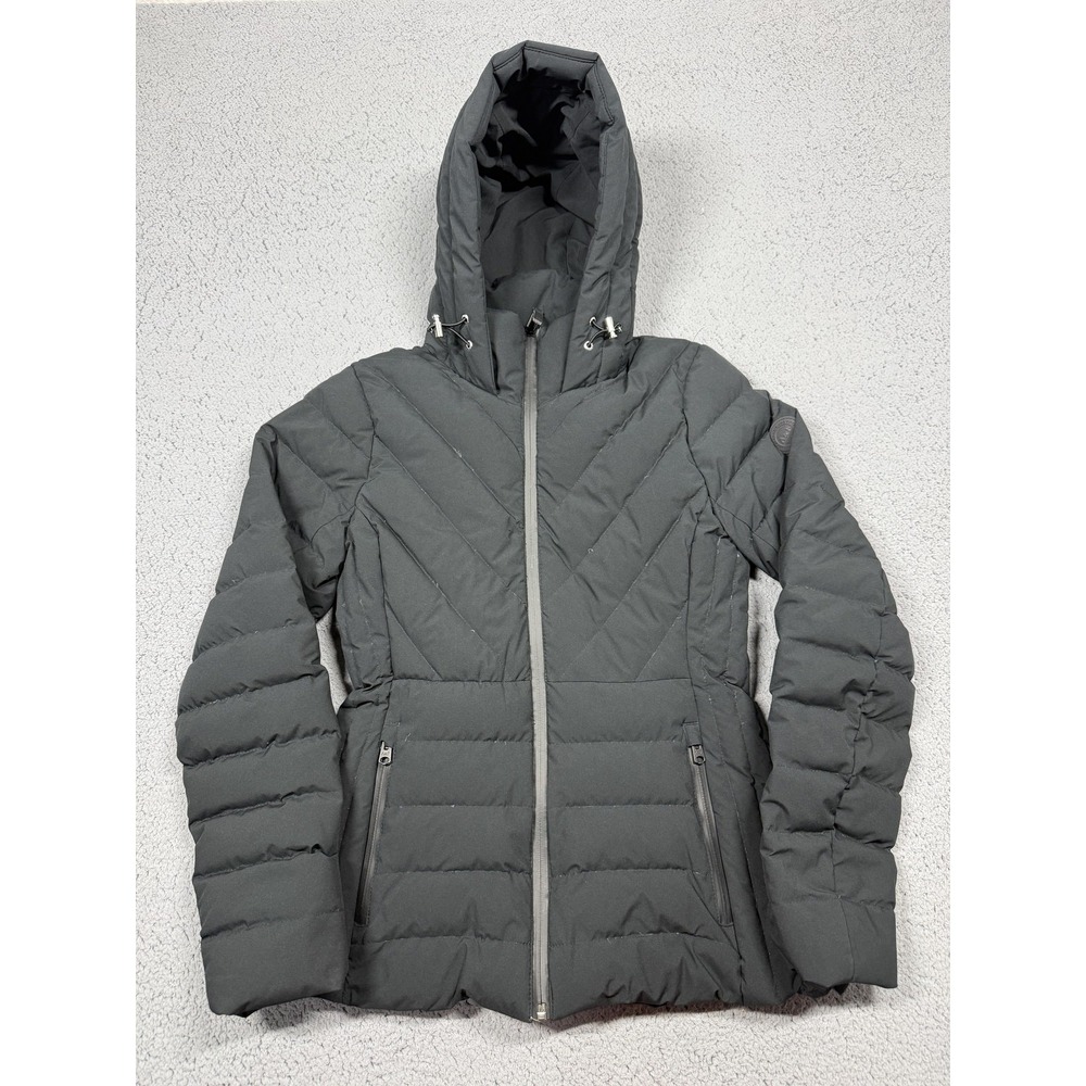 Abercrombie‎ & Fitch Jacket Womens Small Black Hooded Down Puffer Quilted Zip